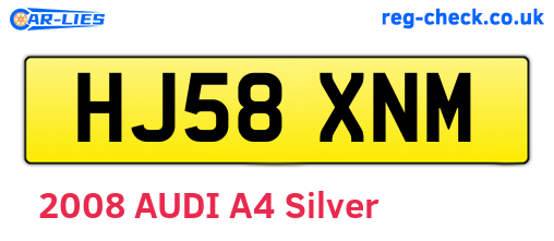 HJ58XNM are the vehicle registration plates.