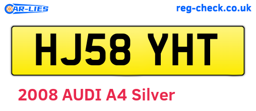 HJ58YHT are the vehicle registration plates.