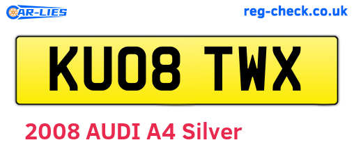 KU08TWX are the vehicle registration plates.