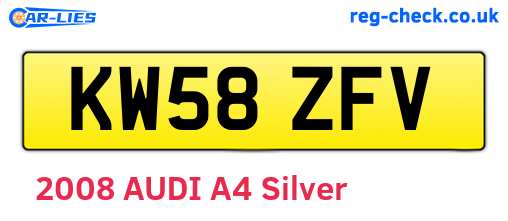 KW58ZFV are the vehicle registration plates.