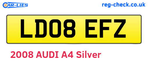 LD08EFZ are the vehicle registration plates.