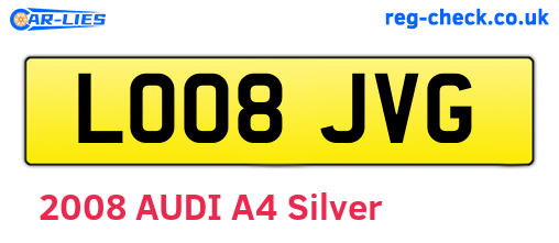 LO08JVG are the vehicle registration plates.