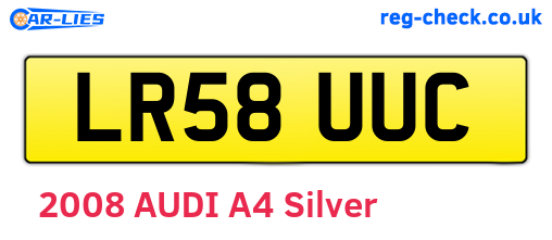 LR58UUC are the vehicle registration plates.
