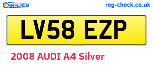 LV58EZP are the vehicle registration plates.