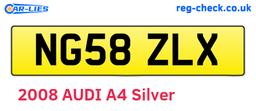NG58ZLX are the vehicle registration plates.