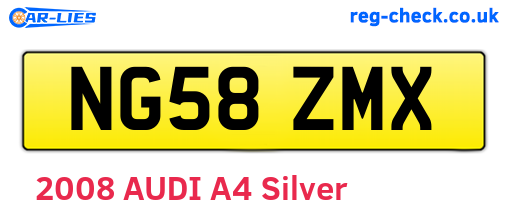 NG58ZMX are the vehicle registration plates.