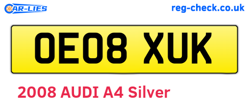 OE08XUK are the vehicle registration plates.