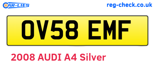 OV58EMF are the vehicle registration plates.