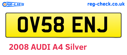 OV58ENJ are the vehicle registration plates.