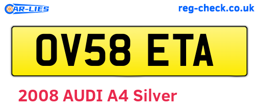 OV58ETA are the vehicle registration plates.