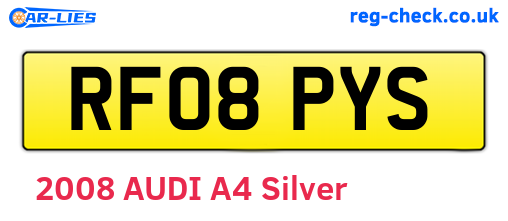 RF08PYS are the vehicle registration plates.