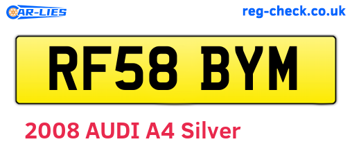 RF58BYM are the vehicle registration plates.