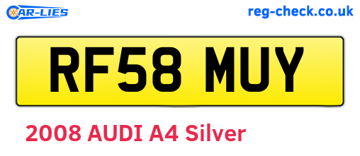RF58MUY are the vehicle registration plates.