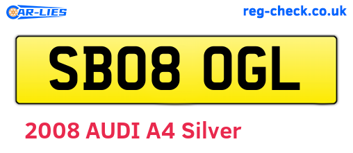 SB08OGL are the vehicle registration plates.