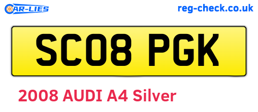 SC08PGK are the vehicle registration plates.