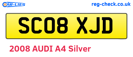 SC08XJD are the vehicle registration plates.