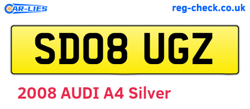 SD08UGZ are the vehicle registration plates.