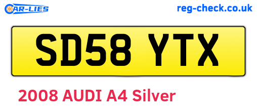 SD58YTX are the vehicle registration plates.