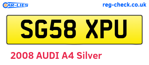 SG58XPU are the vehicle registration plates.