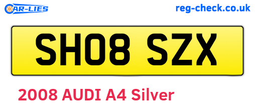 SH08SZX are the vehicle registration plates.