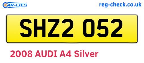 SHZ2052 are the vehicle registration plates.