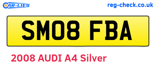 SM08FBA are the vehicle registration plates.