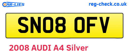 SN08OFV are the vehicle registration plates.