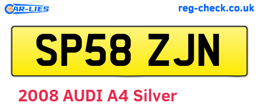 SP58ZJN are the vehicle registration plates.