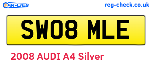 SW08MLE are the vehicle registration plates.