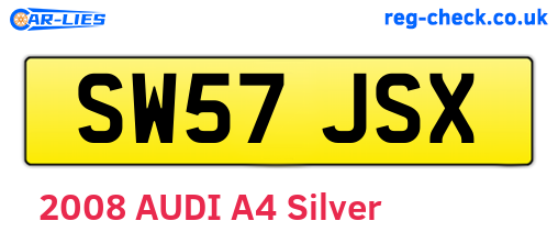 SW57JSX are the vehicle registration plates.
