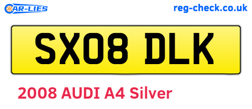 SX08DLK are the vehicle registration plates.