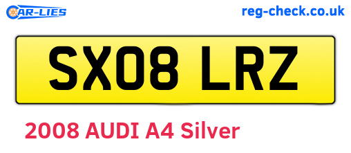 SX08LRZ are the vehicle registration plates.