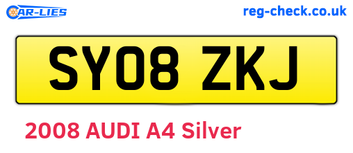 SY08ZKJ are the vehicle registration plates.