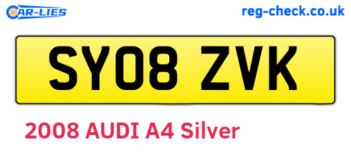 SY08ZVK are the vehicle registration plates.
