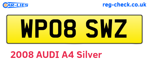 WP08SWZ are the vehicle registration plates.