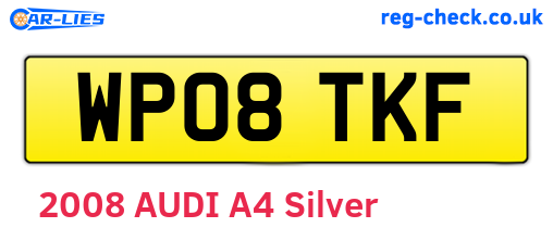 WP08TKF are the vehicle registration plates.