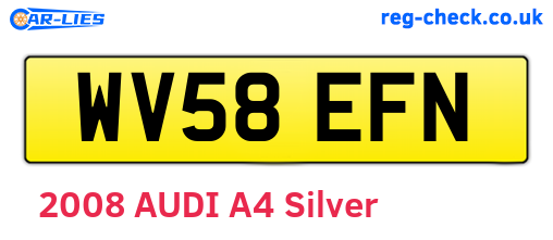 WV58EFN are the vehicle registration plates.