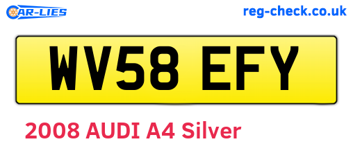 WV58EFY are the vehicle registration plates.