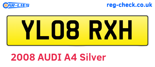 YL08RXH are the vehicle registration plates.