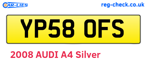 YP58OFS are the vehicle registration plates.