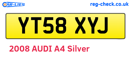 YT58XYJ are the vehicle registration plates.