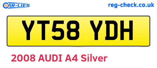 YT58YDH are the vehicle registration plates.