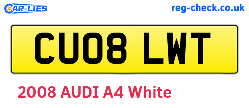 CU08LWT are the vehicle registration plates.