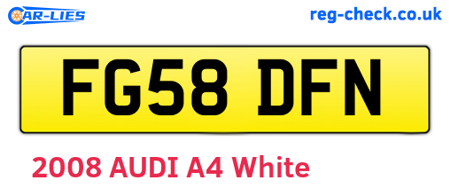 FG58DFN are the vehicle registration plates.