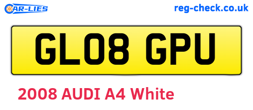 GL08GPU are the vehicle registration plates.