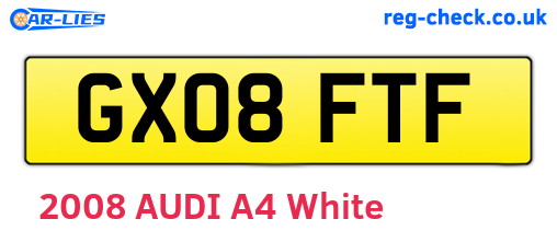 GX08FTF are the vehicle registration plates.