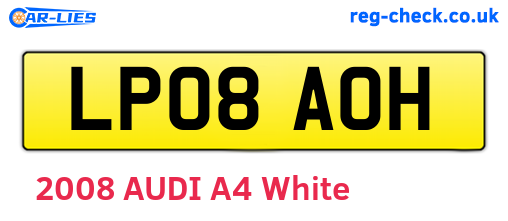LP08AOH are the vehicle registration plates.
