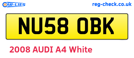 NU58OBK are the vehicle registration plates.