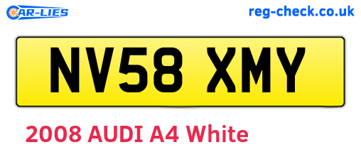 NV58XMY are the vehicle registration plates.