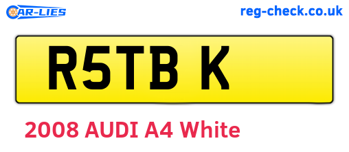 R5TBK are the vehicle registration plates.